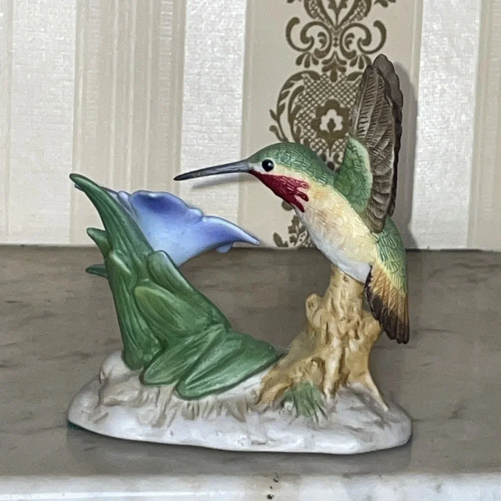 1996 Calliope Hummingbird with Gentian Bronson Collectibles Figurine Nature Core